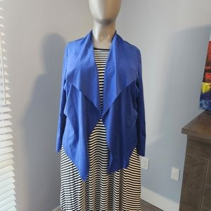 Microsuede Waterfall Collar Blazer